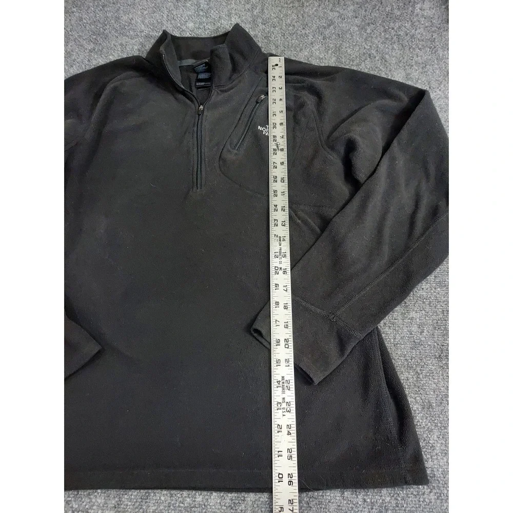 North Face Pullover Mens Large Black‎ Fleece Quarter Zip Outdoor Hiking Jacket